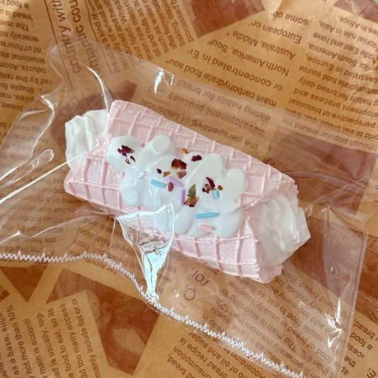 Kawaii Ice Cream Crepe Milk Roll Squishy – Pink